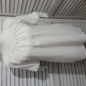 Notations Women's White Blouse with Bow Sleeves Size Small